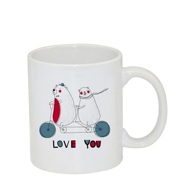 Tasse à revêtement blanc de 11 oz