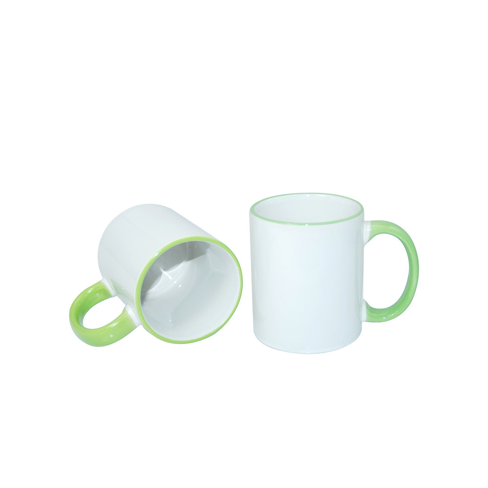 Tasse à poignée à bord de 11 oz - Vert clair