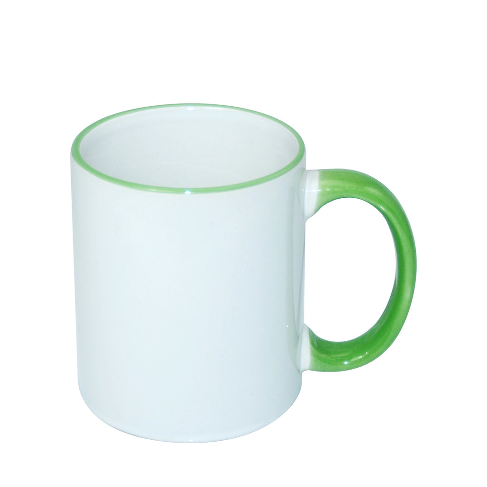 Tasse à poignée à bord de 11 oz - Vert clair