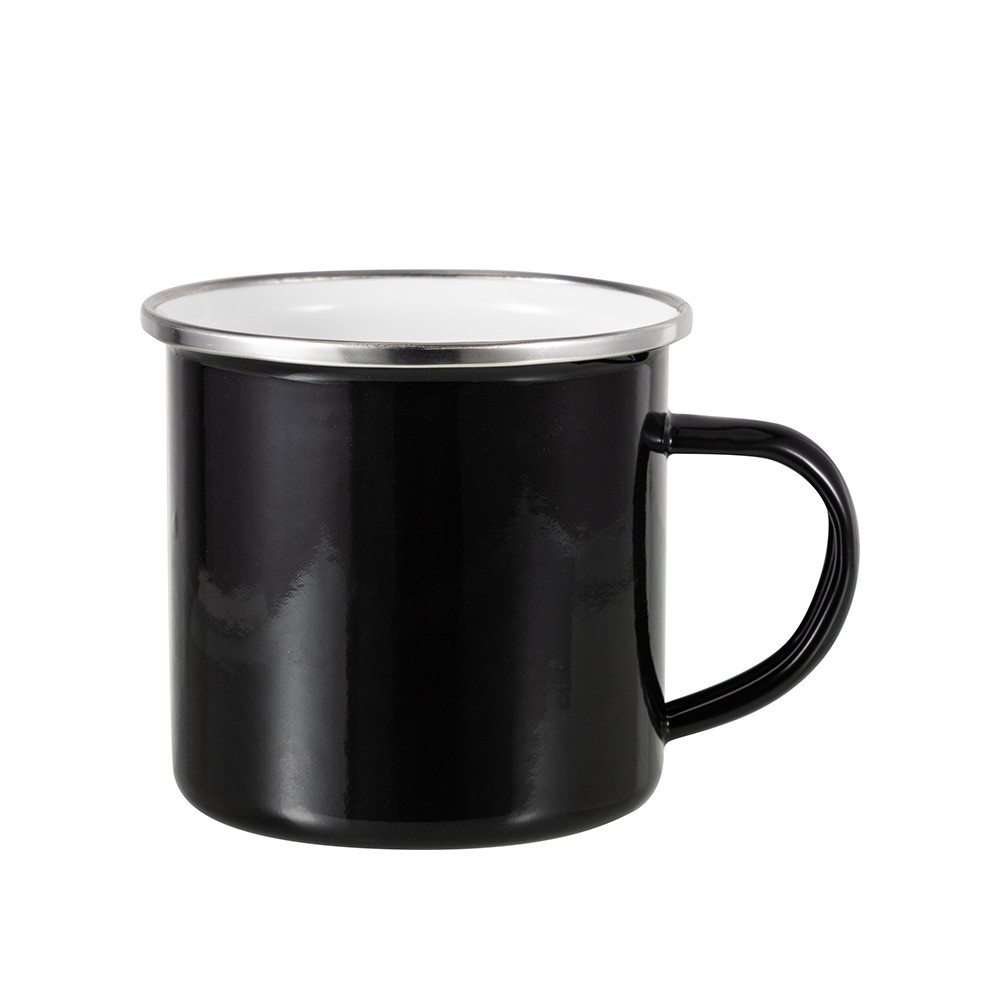 Tasse en émail coloré de 12 oz/360 ml (noir)