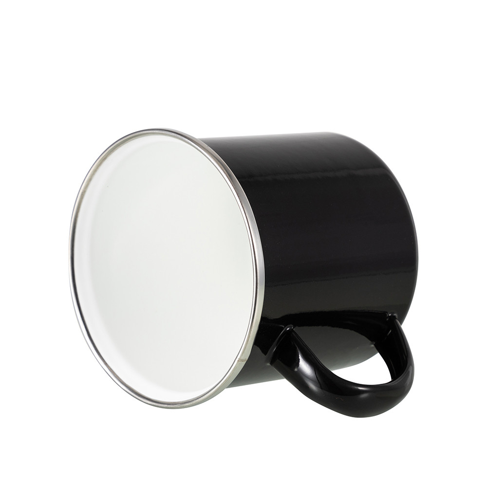 Tasse en émail coloré de 12 oz/360 ml (noir)