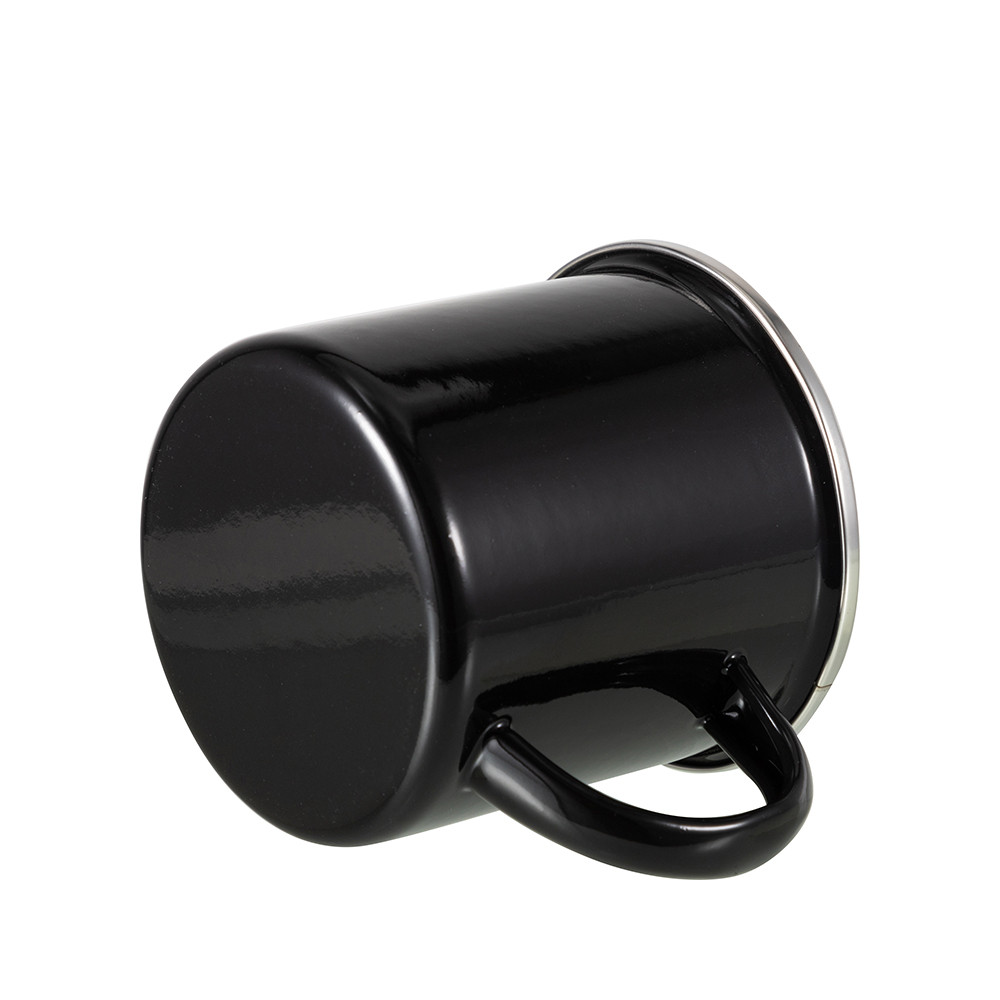 Tasse en émail coloré de 12 oz/360 ml (noir)