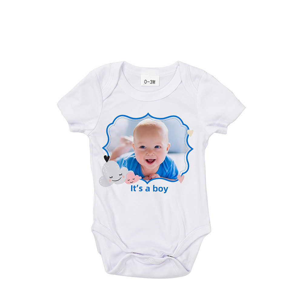 Combinaison bébé manches courtes L (blanc, 6-12M)