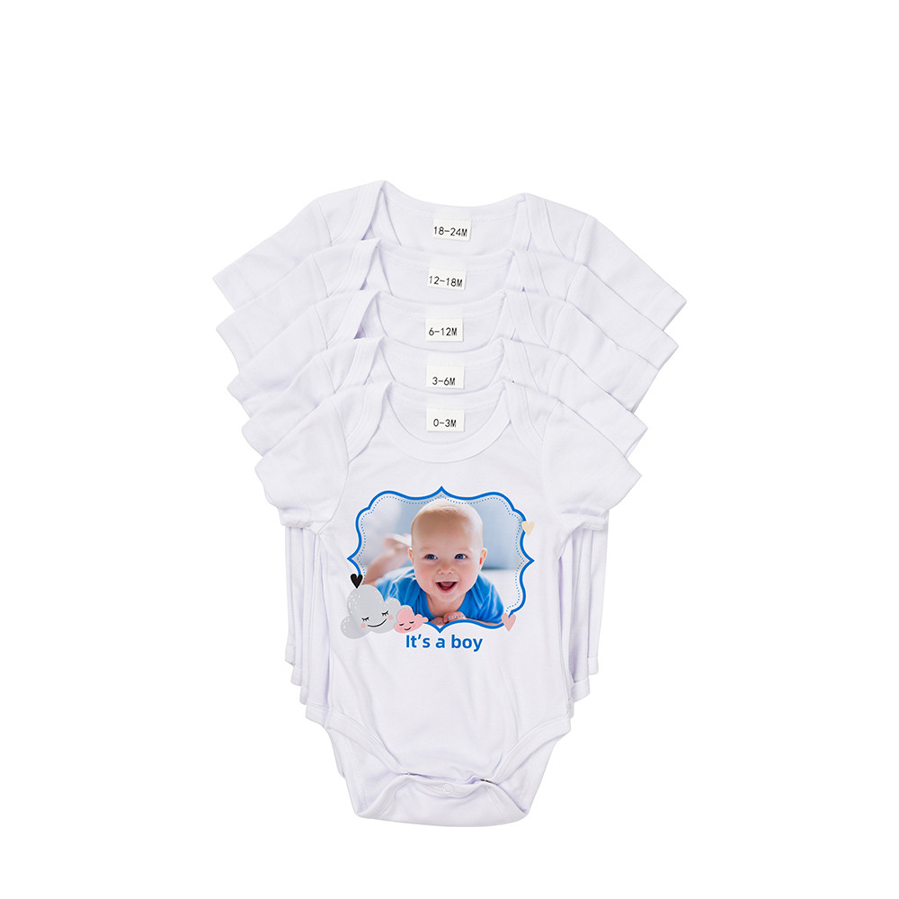 Combinaison bébé manches courtes L (blanc, 6-12M)