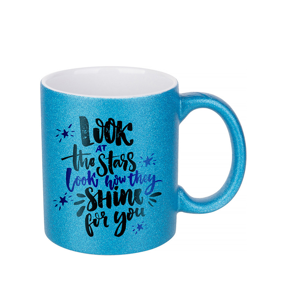 Tasse à paillettes 11oz/330ml (bleu)