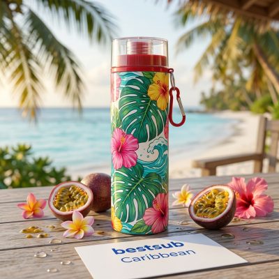 Botella de aluminio de 27 oz/800 ml con tapa roja (blanca)