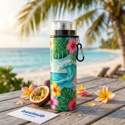 Botella de aluminio de 27 oz/800 ml con tapa negra (blanca)